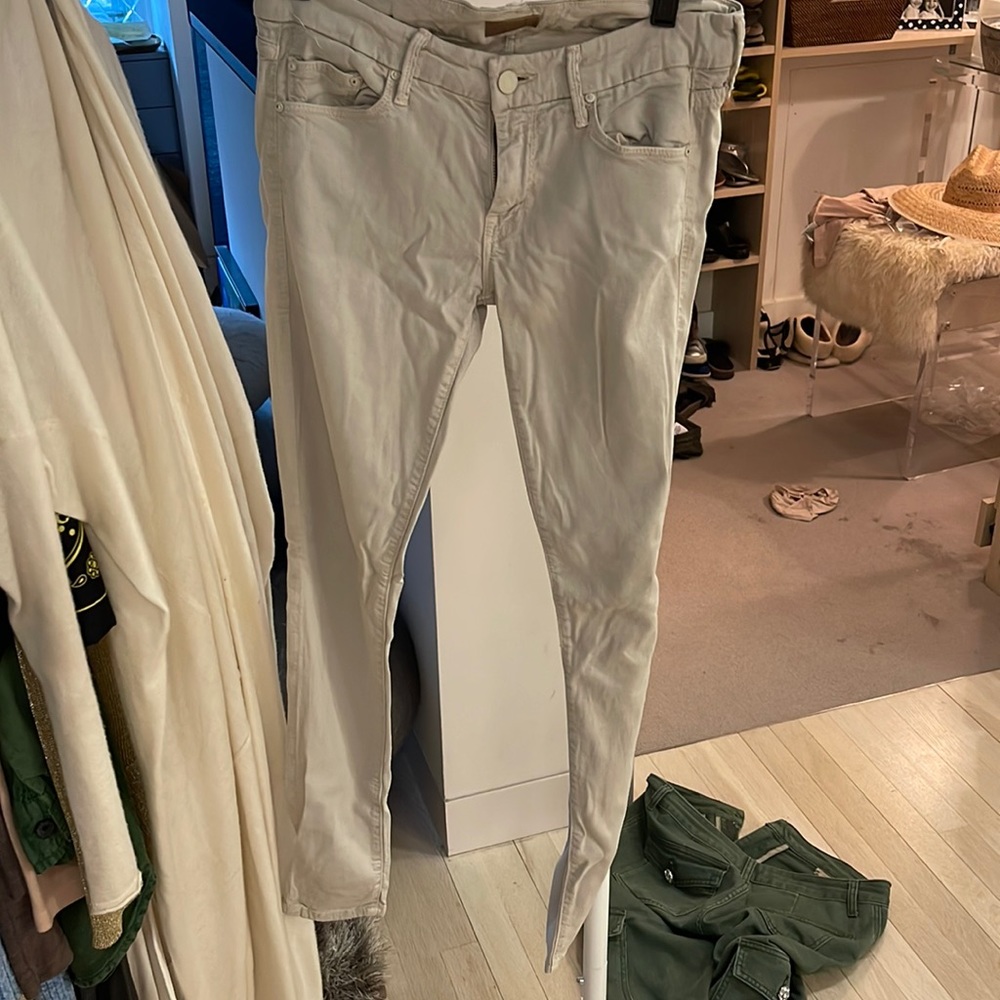 mother brand beige super soft skinny jeans size 26